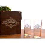 İsme Özel Ahşap Kutulu 2'Li Rakı Bardağı Seti : STD