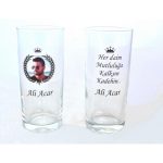 Ahşap Hediye Kutusu İçinde Resim ve Mesaj Baskılı Rakı Bardağı Hediye Seti