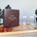 Ahşap Kutuda Lüks Rakı Kadehi Söz ve İsim Baskılı