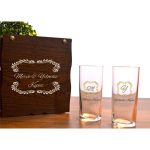 Ahşap Kutulu Harf ve İsim Yazılı Rakı Bardağı Seti