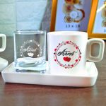 Kalpli İsim Baskılı Kahve Bardağı Seti
