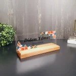Kişiye Özel Çiçek Desenli Masa İsimliği