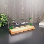Kişiye Özel Modern Yaprak Tasarımlı Masa İsimliği