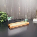 Kişiye Özel Çiçek Desenli Masa İsimliği