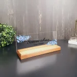 Kişiye Özel Modern Tasarımlı Mavi Çiçekli Masa İsimliği