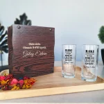 Ahşap Kutuda Söz Baskılı Rakı Bardağı Seti