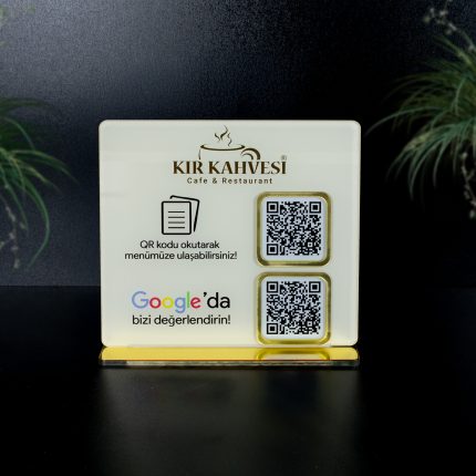 2’li QR Kodlu Tabela | Kafe ve Restoran Menü Tabelası | QR Tabela